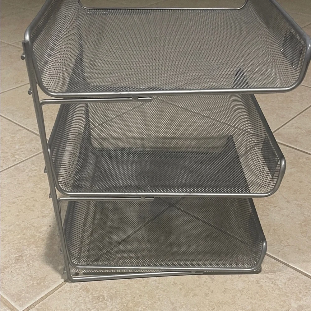 Metal Mesh 3-Tier Drawer Organizer - Gray